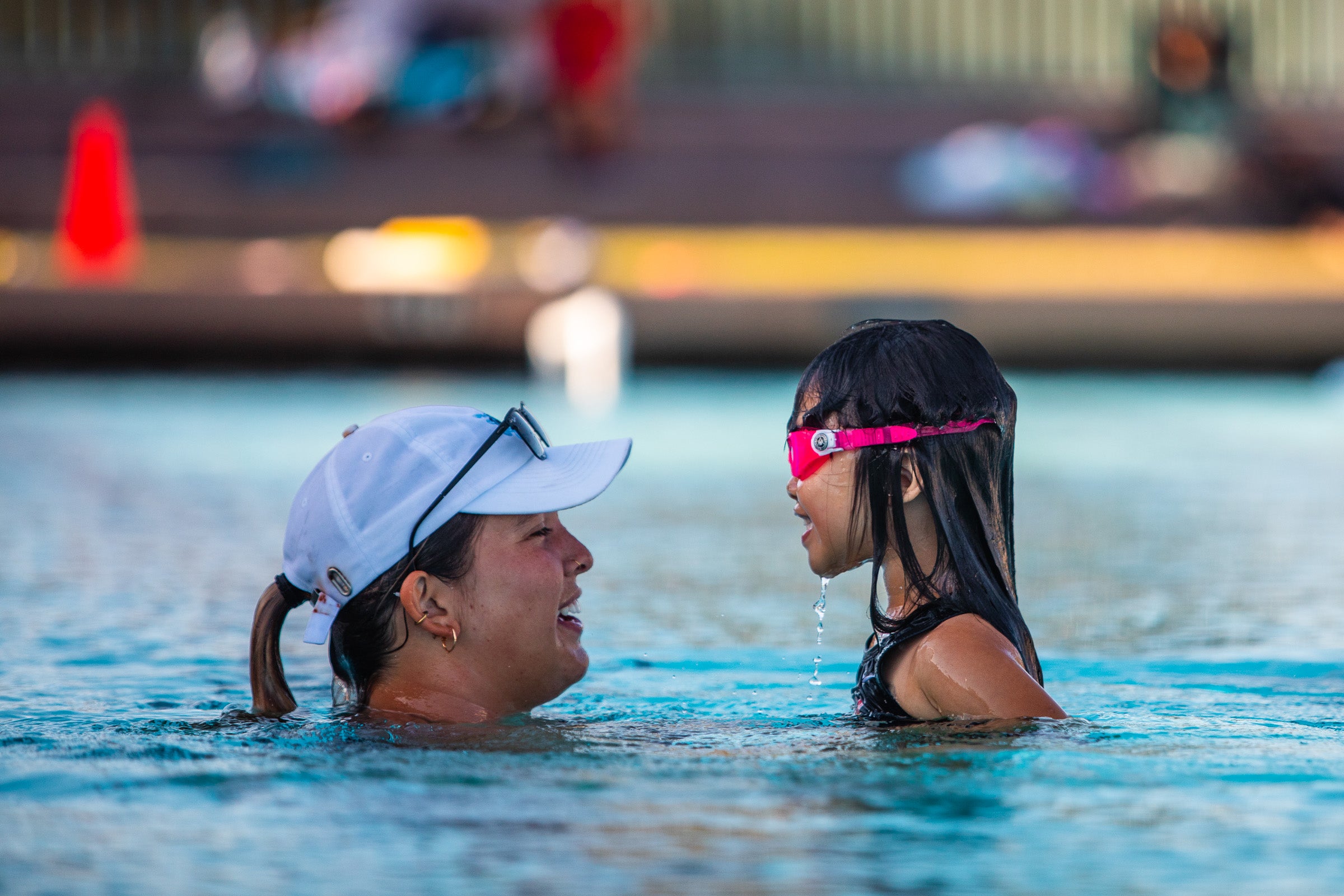 Picture of instructor and student in UC Santa Barbara pool