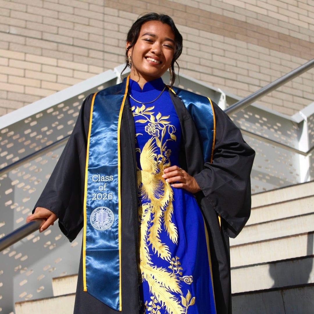 Jessica De Castro 2026 UCSB graduate in regalia