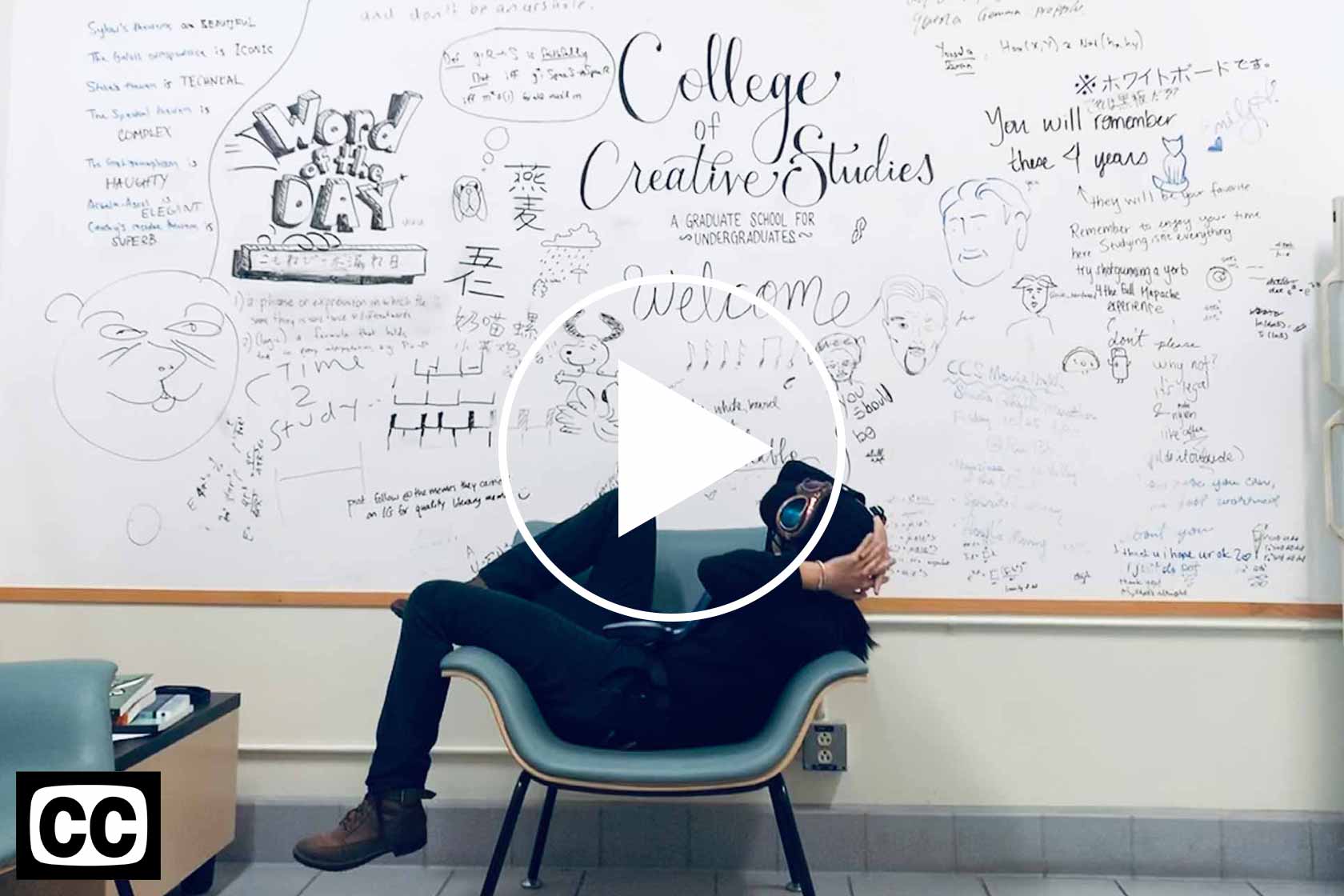 student in CCS lounge